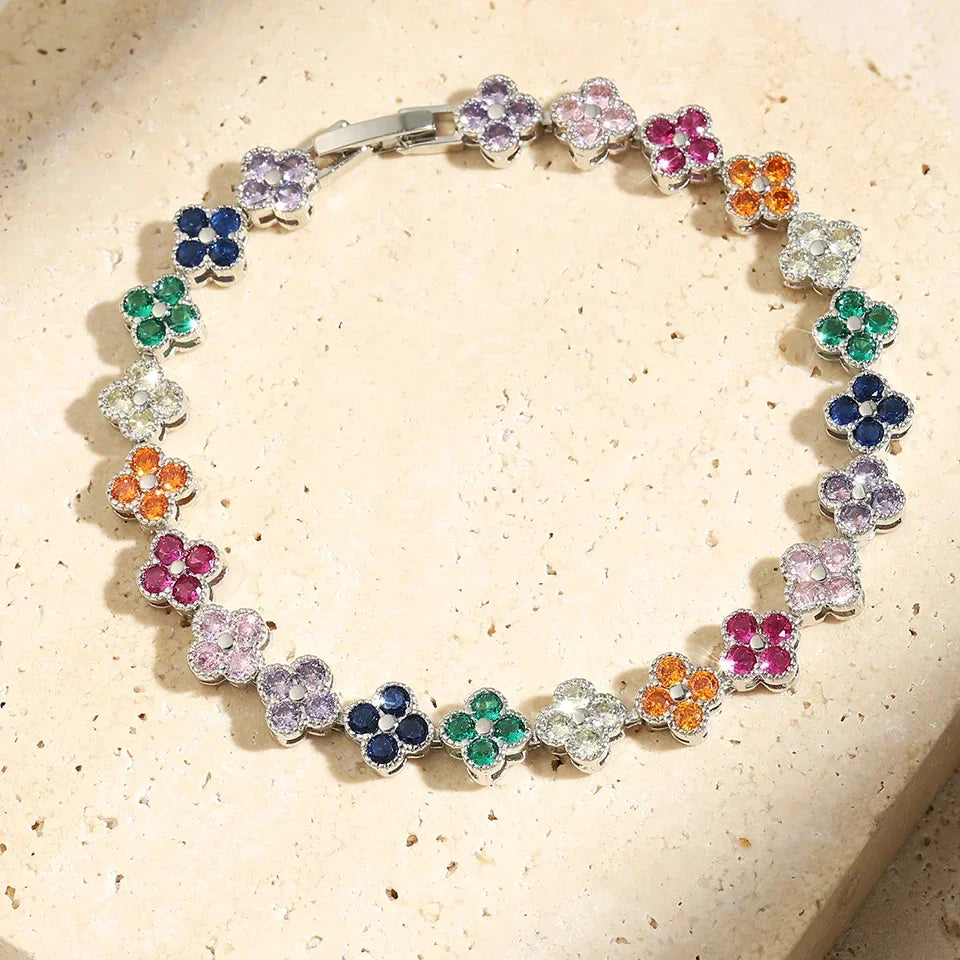 Pulseira Flores Zircão