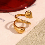 Anel Espiral Dourado