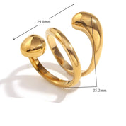 Anel Espiral Dourado